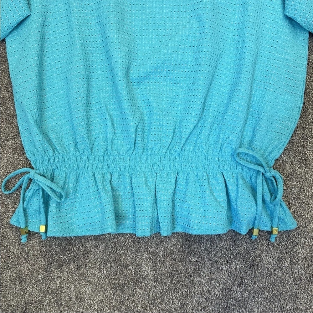 Michael Kors Women's Short Sleeves Turquoise Top Size M - Medium - NWT $98 - Picture 4 of 15